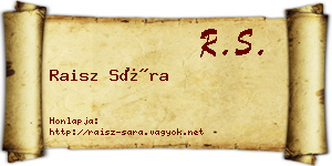 Raisz Sára névjegykártya