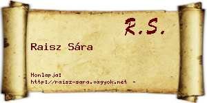 Raisz Sára névjegykártya