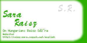 sara raisz business card